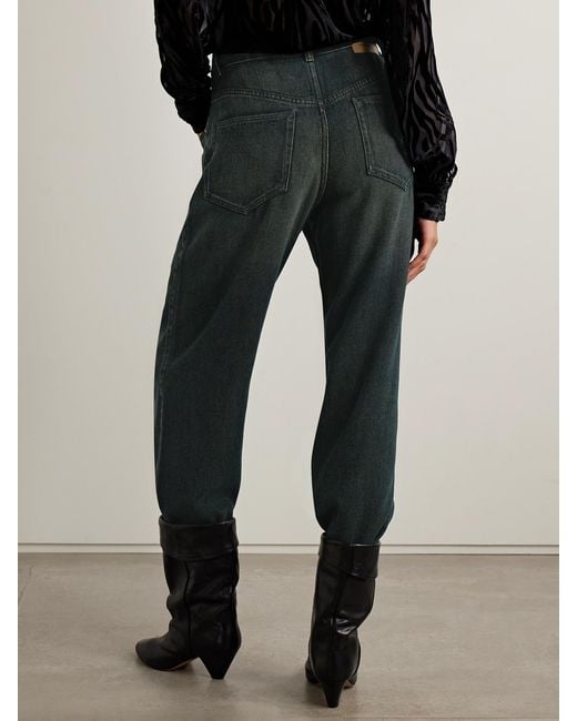 Isabel Marant Blue Jenny High-Rise Straight-Leg Jeans