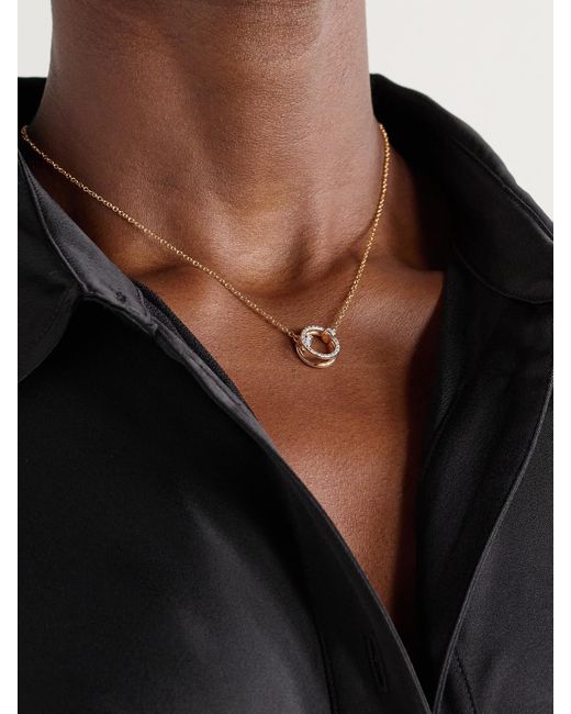 Pomellato Natural Together Rhodium-Plated 18-Karat Rose Diamond Necklace