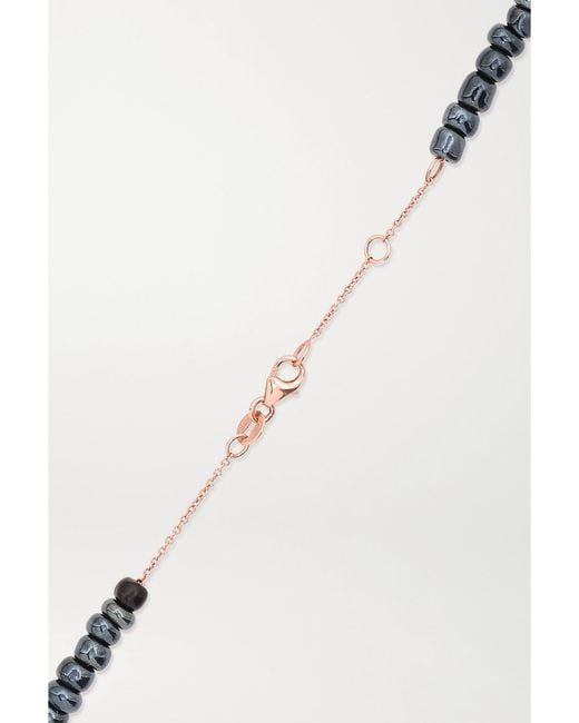 Diane Kordas Natural Kette Mit Details Aus 14 Karat Roségold, Zierperlen Und Diamanten