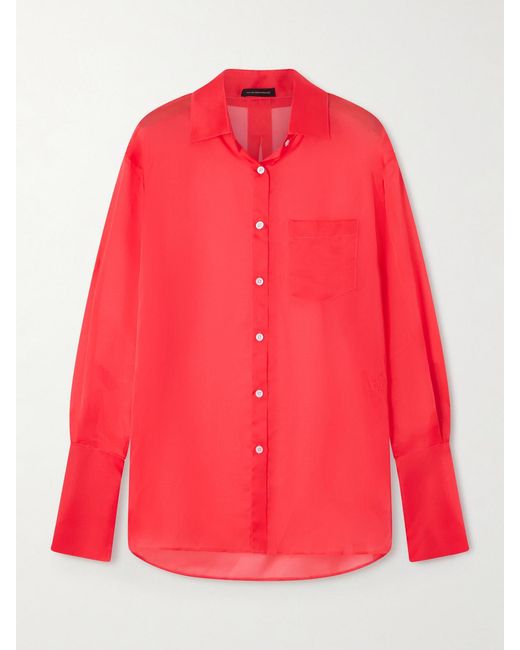 Kiki de Montparnasse Red Silk-Organza Shirt