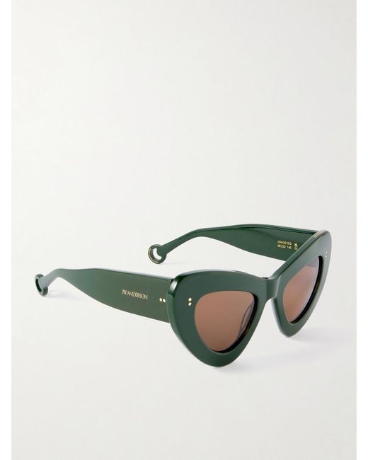 J.W. Anderson Green Butterfly Cat-Eye Acetate Sunglasses