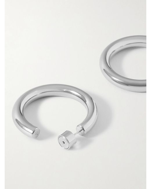 Jennifer Fisher White Natasha Mini-Plated Hoop Earrings