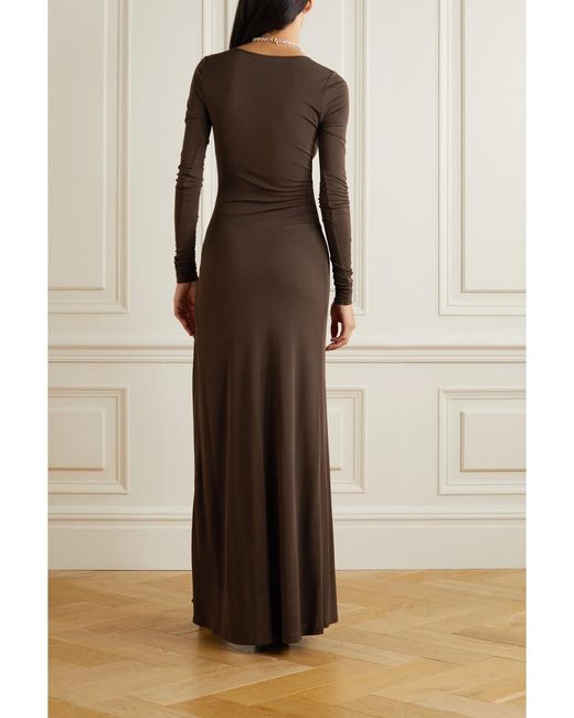 Zeynep Arcay Brown Jersey Maxi Dress