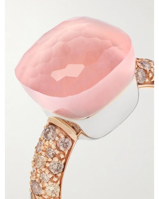 Pomellato Pink Nudo Classic 18-Karat Rose Multi-Stone Ring