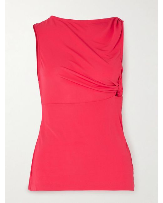 Christopher Esber Pink Gesine Asymmetrisches Oberteil Aus Jersey Mit Raffungen