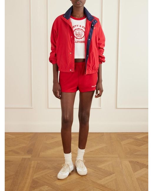 Sporty & Rich Logo-Embroidered Shell Jacket