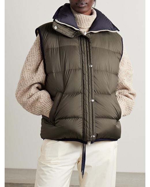 Loro Piana Black Andry Reversible Two-Tone Quilted Shell Down Vest