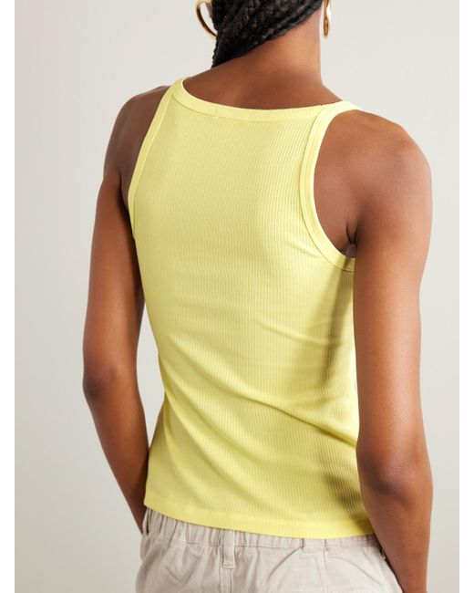Débardeur En Coton Supima Mélangé Côtelé James Perse en coloris Yellow