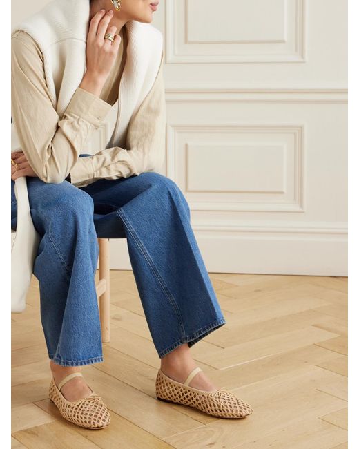 Loeffler Randall Natural Leonie Ballerinas Aus Geflochtenem Raffiabast