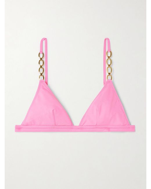 Melissa Odabash Pink Mexico Triangel-Bikini-Oberteil Mit Verzierungen