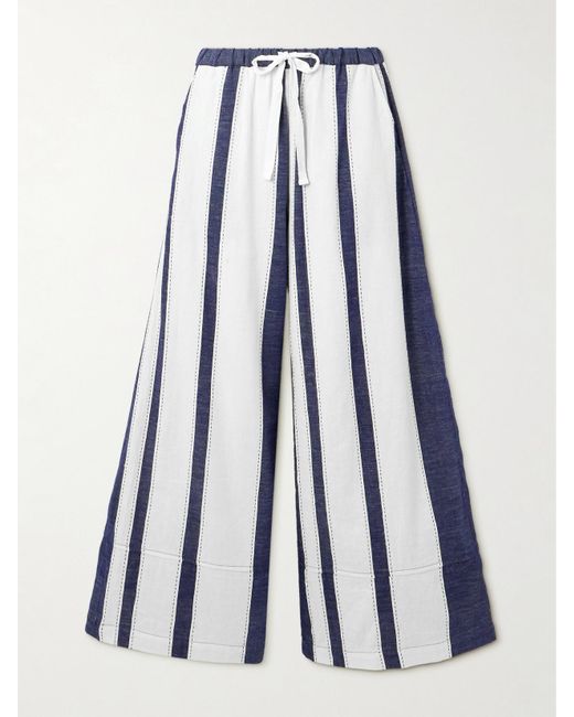 Lemlem Blue Desta Hose Aus Gestreifter Baumwolle