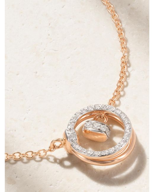 Pomellato Natural Together Rhodium-Plated 18-Karat Rose Diamond Bracelet