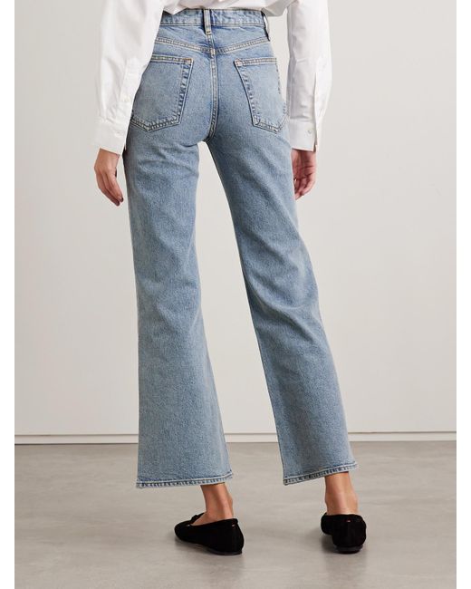 FRAME Blue The Pixie Arrow Verkürzte, Hoch Sitzende Bootcut-Jeans