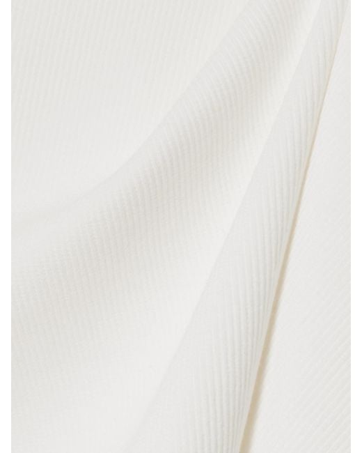 Zimmermann White Awaken Ruffled Ribbed Cotton-Blend Jersey Tank