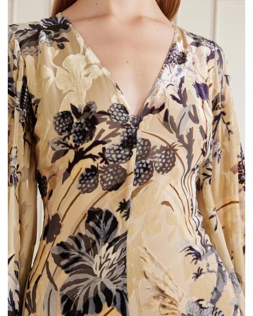 Etro Natural Printed Floral-Jacquard Maxi Dress