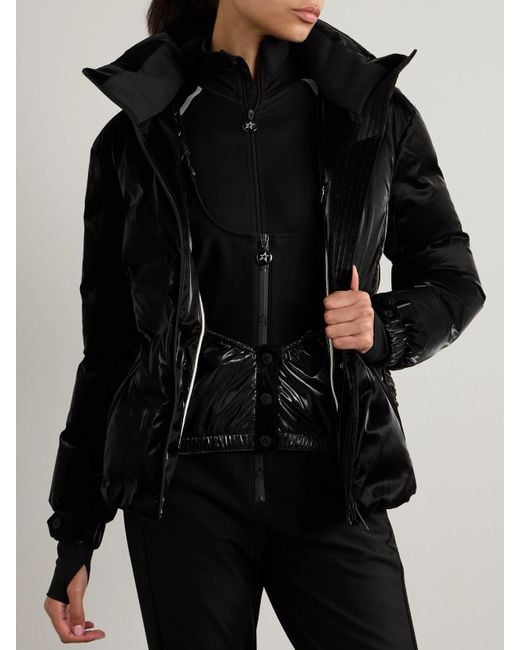 Perfect Moment Black Candice Belted Quilted Down Ski Jacket