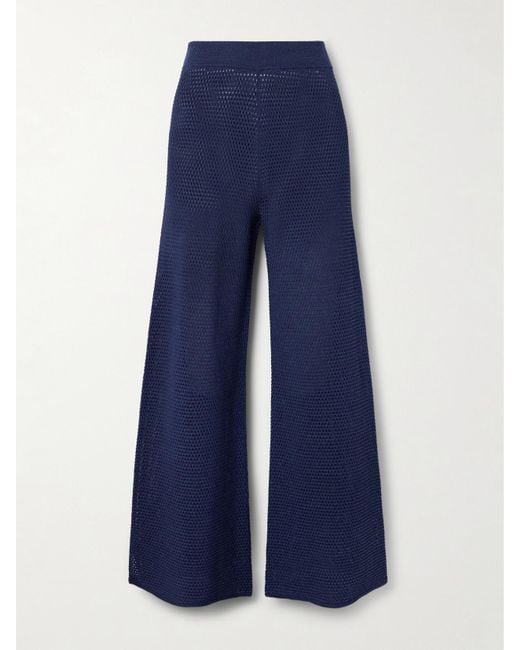 Pantalon En Coton Mélangé À Mailles Ajourées Goeland Bayadere Eres en coloris Blue