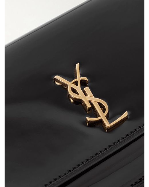Saint Laurent White Cassandre Strap Smartphone-Hülle Aus Lackleder