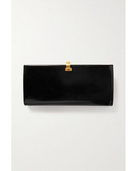 Saint Laurent Black Daria Patent-Leather Clutch