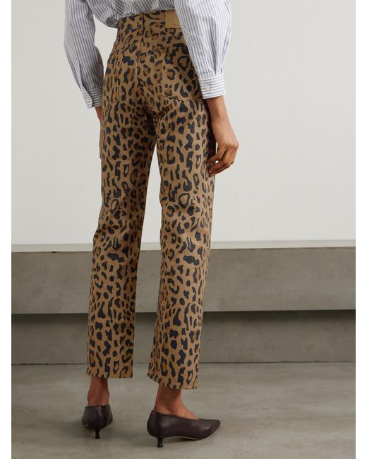 Blazé Milano Natural Simba Paso Leopard-Print Mid-Rise Slim-Fit Jeans