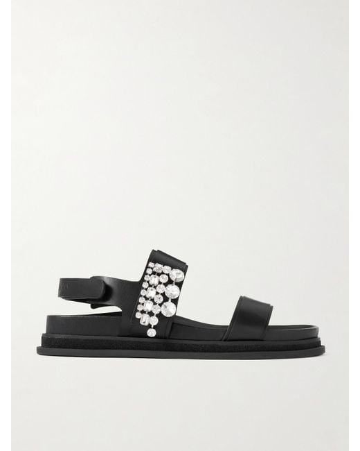 Jimmy Choo Black Verity Sandalen Aus Leder Mit Kristallen