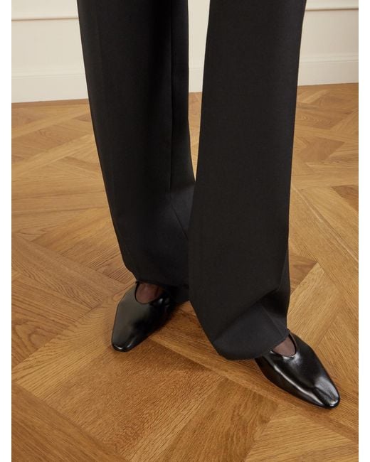 Saint Laurent White Sao Leather Ballet Flats