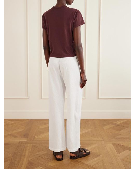 James Perse Red Cropped Cotton-Jersey T-Shirt