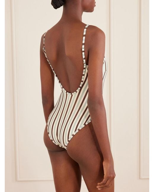 Haight Natural Pipping Thidu Striped Swimsuit
