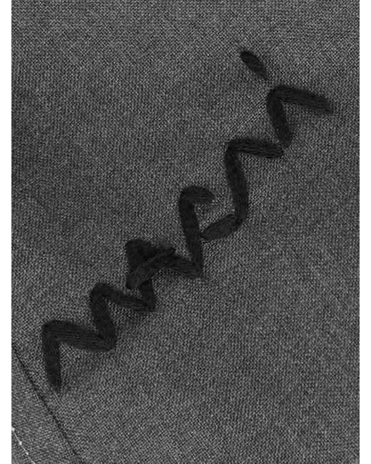 Chemise En Laine À Broderie Marni en coloris Gray