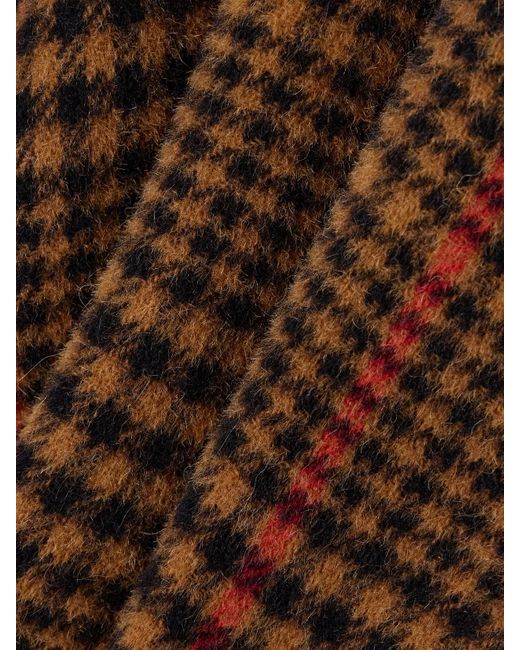 Saint Laurent Brown Checked Wool And Llama-Blend Cape