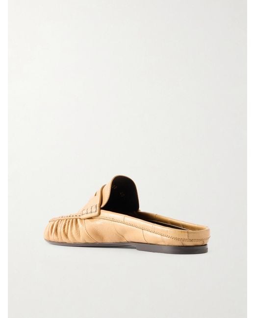 Saint Laurent White Le Loafer Eel Slippers