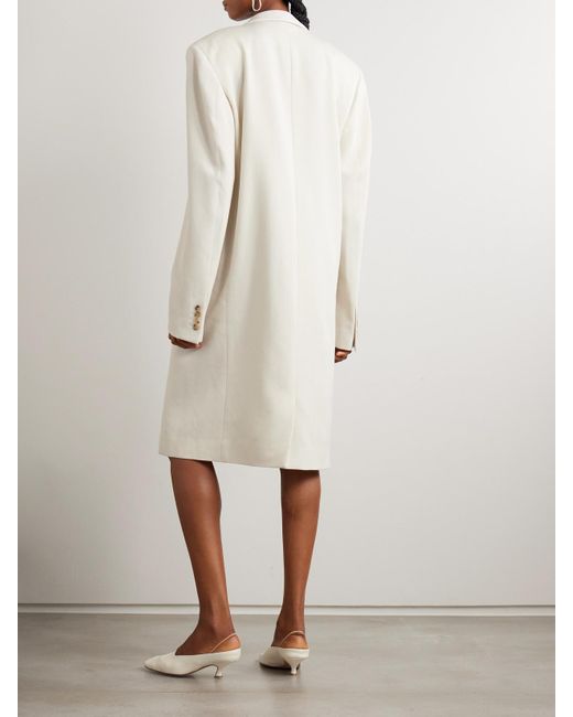 Calvin Klein White Evelyn Wool Coat