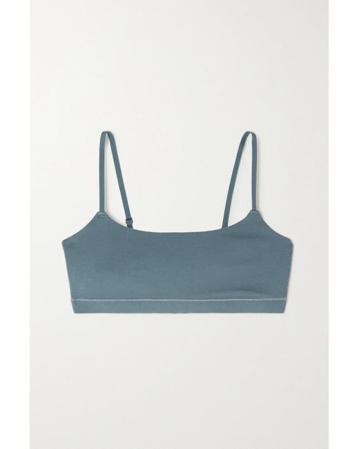 Skims Scoop Stretchcotton Jersey Bralette in Blue Lyst Canada