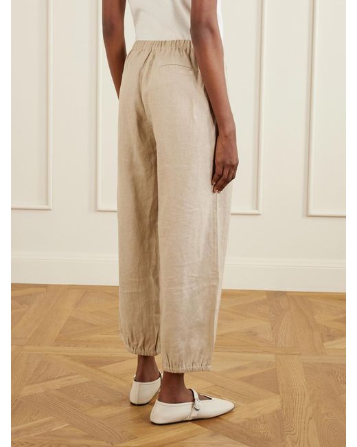 Suzie Kondi Natural Delos Linen Wide-Leg Pants