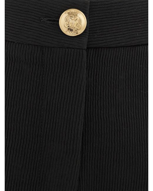 Blazé Milano Black Embellished Paneled Twill Tapered Pants