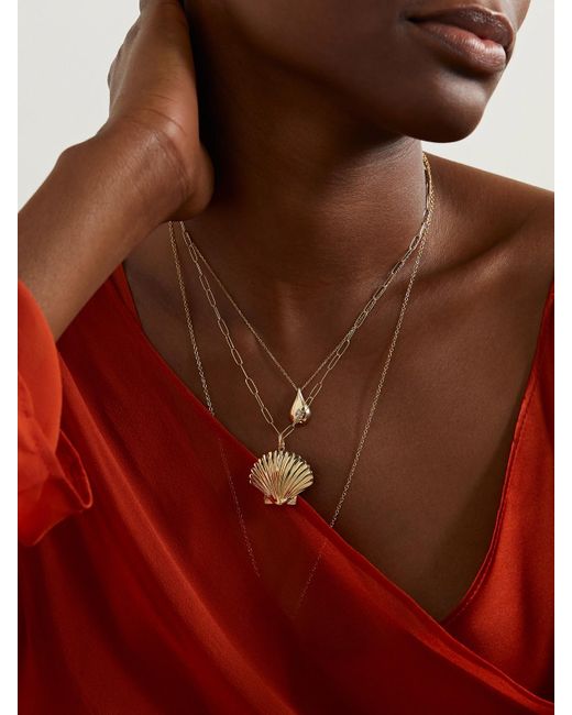Mateo Natural Large Venus 14-Karat Necklace