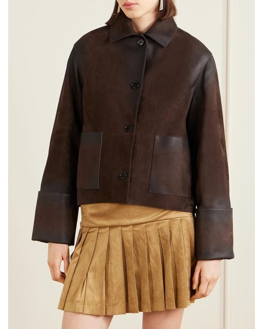 Loewe Brown Distressed Suede Jacket