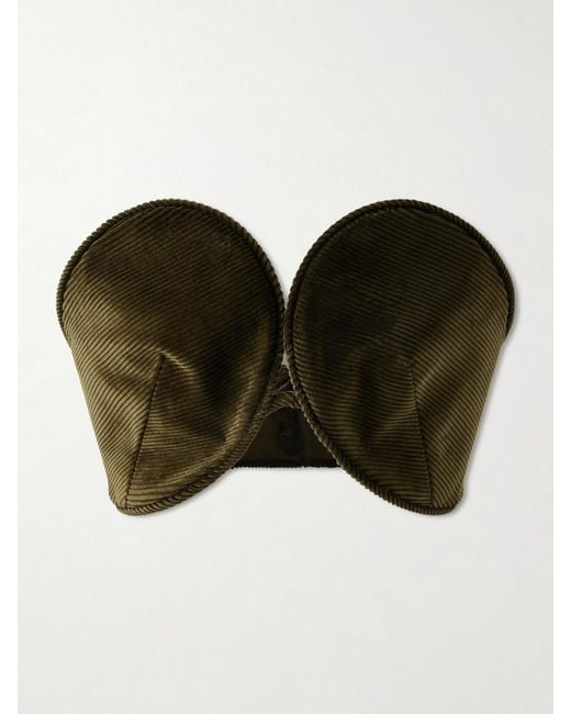 Jean Paul Gaultier Brown Cotton-Corduroy Bandeau Top