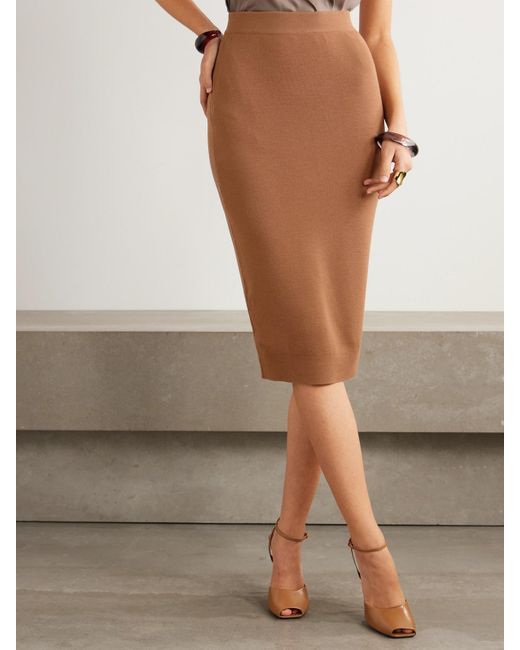 Saint Laurent Brown Midirock Aus Wolle