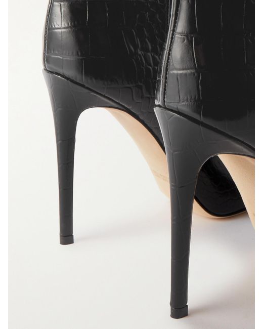 Bottes En Cuir Effet Croco Paris Texas en coloris Black