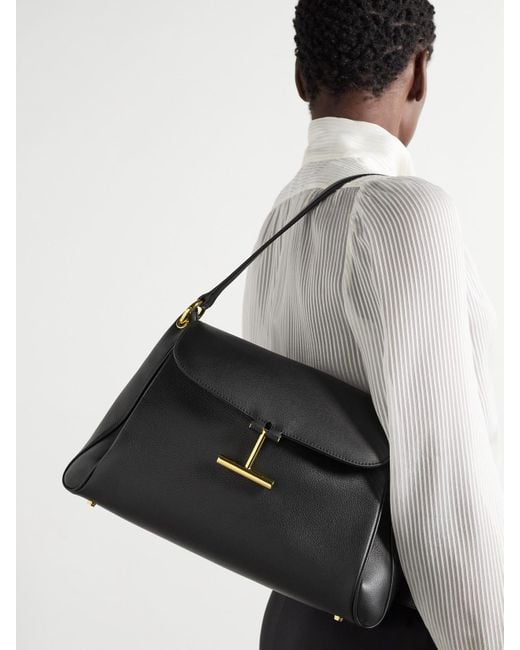 Tom Ford Black Tara Leather Shoulder Bag