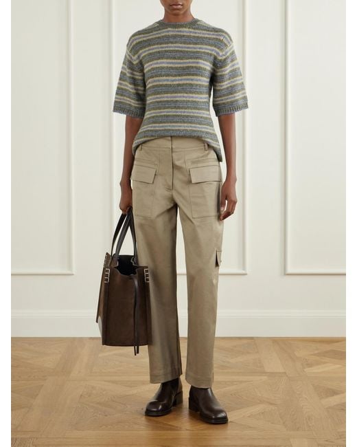 Proenza Schouler Natural Talla Cotton-Blend Twill Wide-Leg Pants
