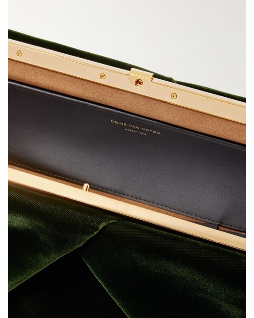 Dries Van Noten Black Clutch Aus Samt