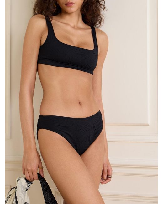 Loulou de Saison Black Hephaistos Stretch-Cloqué Bikini Briefs