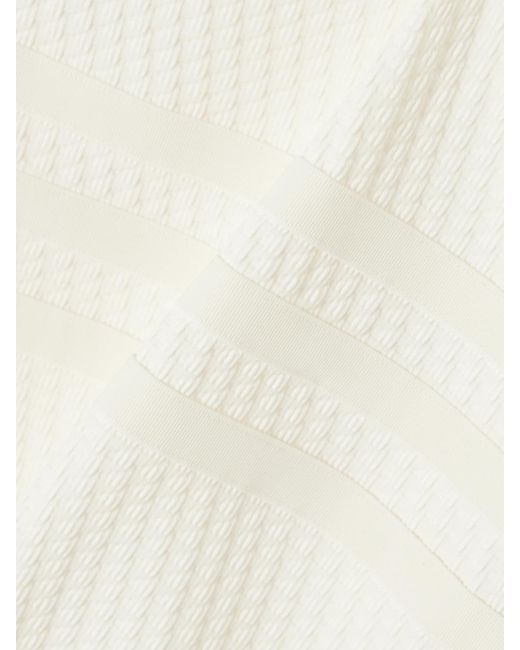 Eres White The Vogue Glory Grosgrain-Trimmed Jacquard Swimsuit