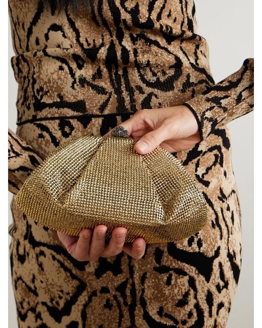 Judith Leiber Natural Gemma Clutch Aus Satin Mit Kristallen