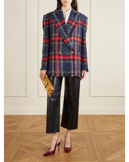 Balmain Blue Tweed Blazer With Lurex Thread
