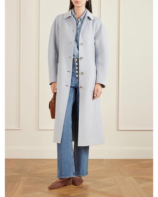 Ulla Johnson White Lisbeth Brushed Wool-Blend Coat