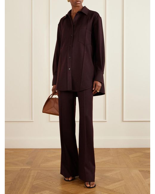 Victoria Beckham Brown Plié Mini Leather Shoulder Bag