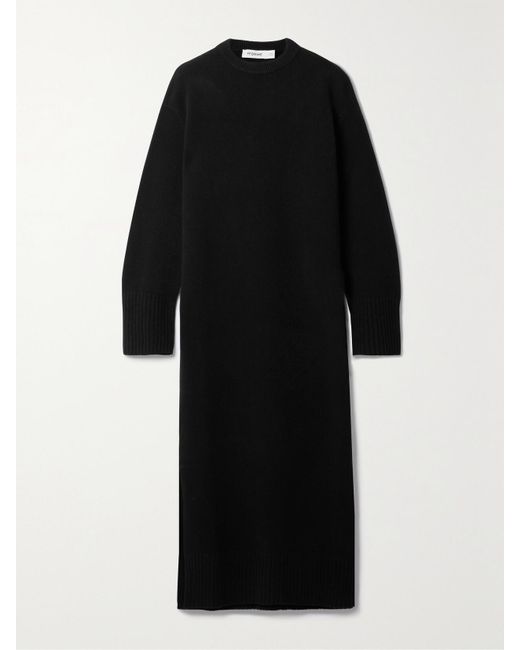 FFORME Black Net Sustain Ainsley Wool-Blend Midi Dress